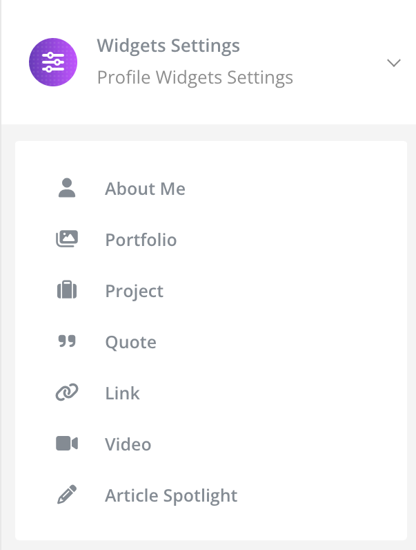 Screenshot from the "Widget Settings" section of the settings page.