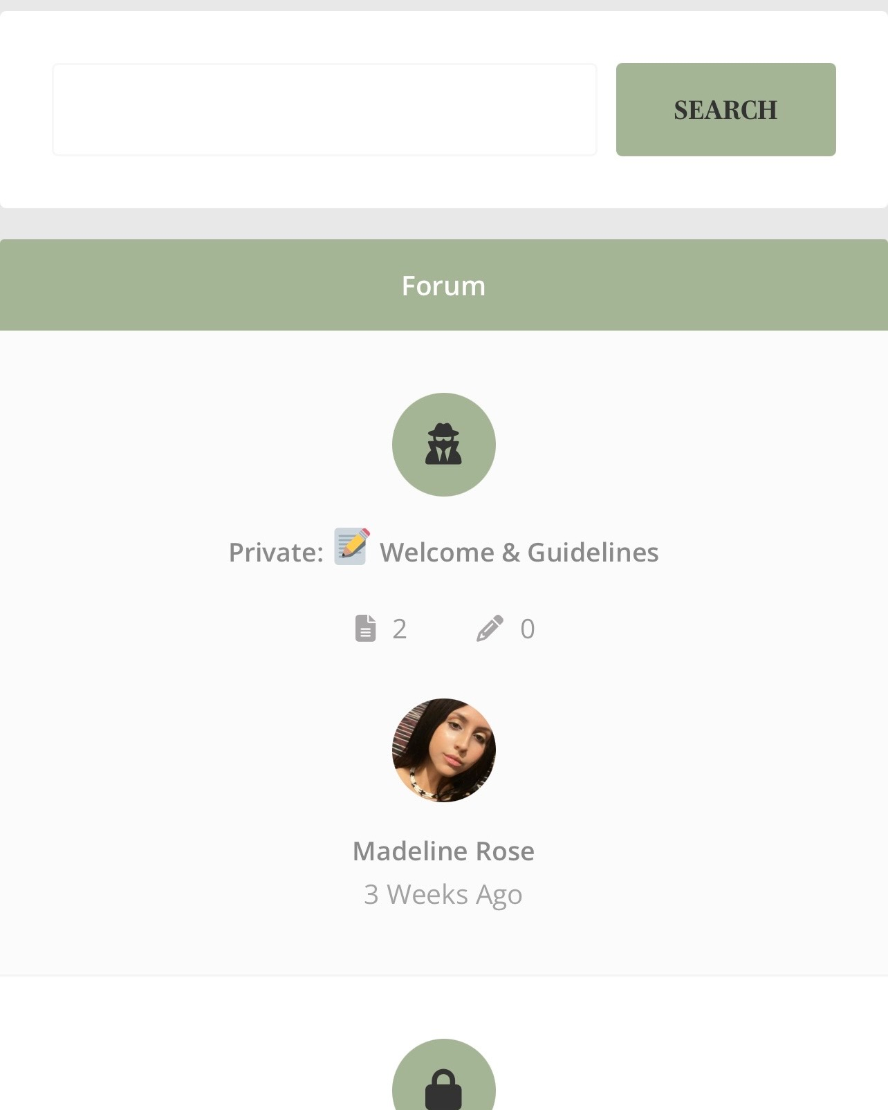 Screenshot of forum page
