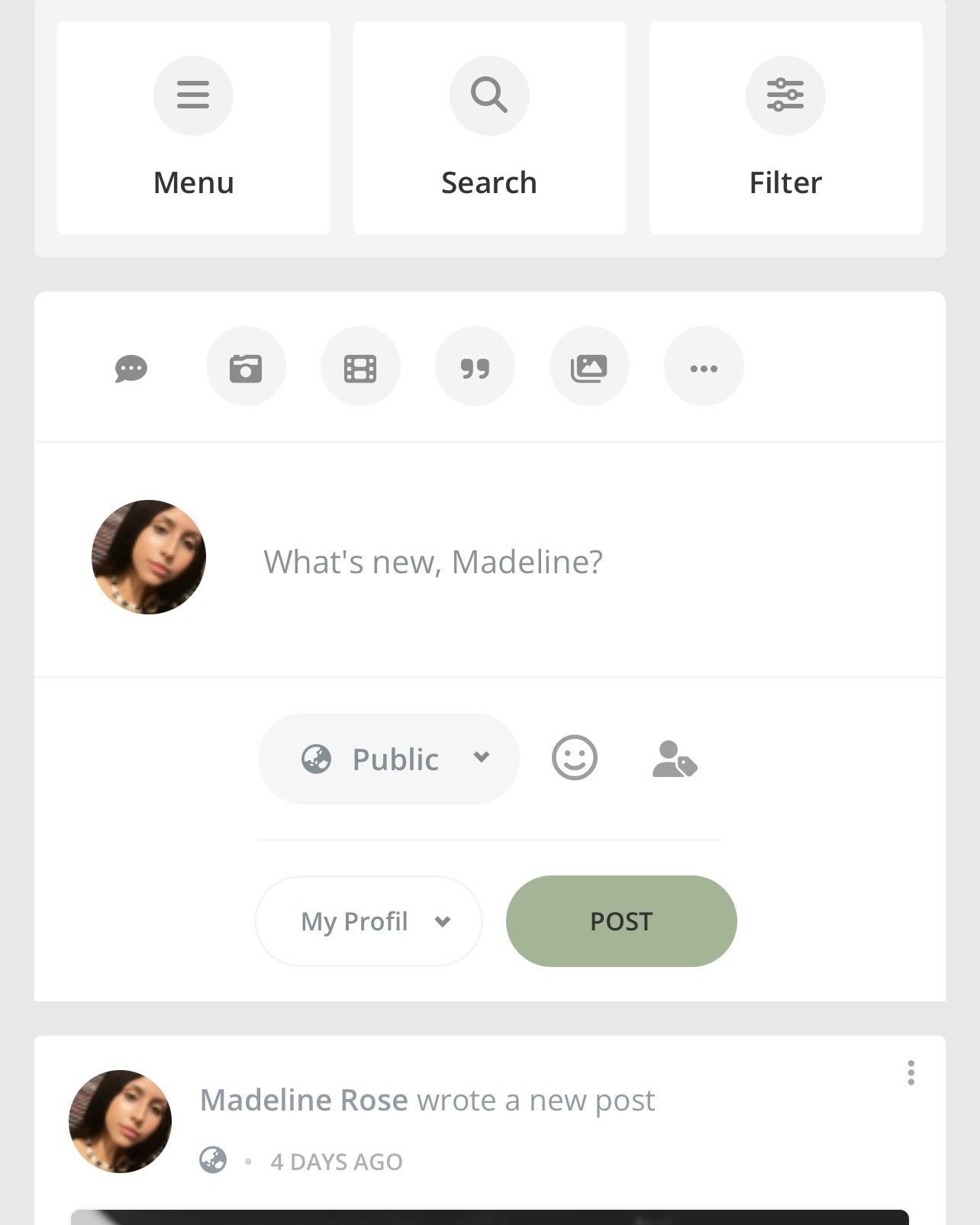 Screenshot of feed timeline