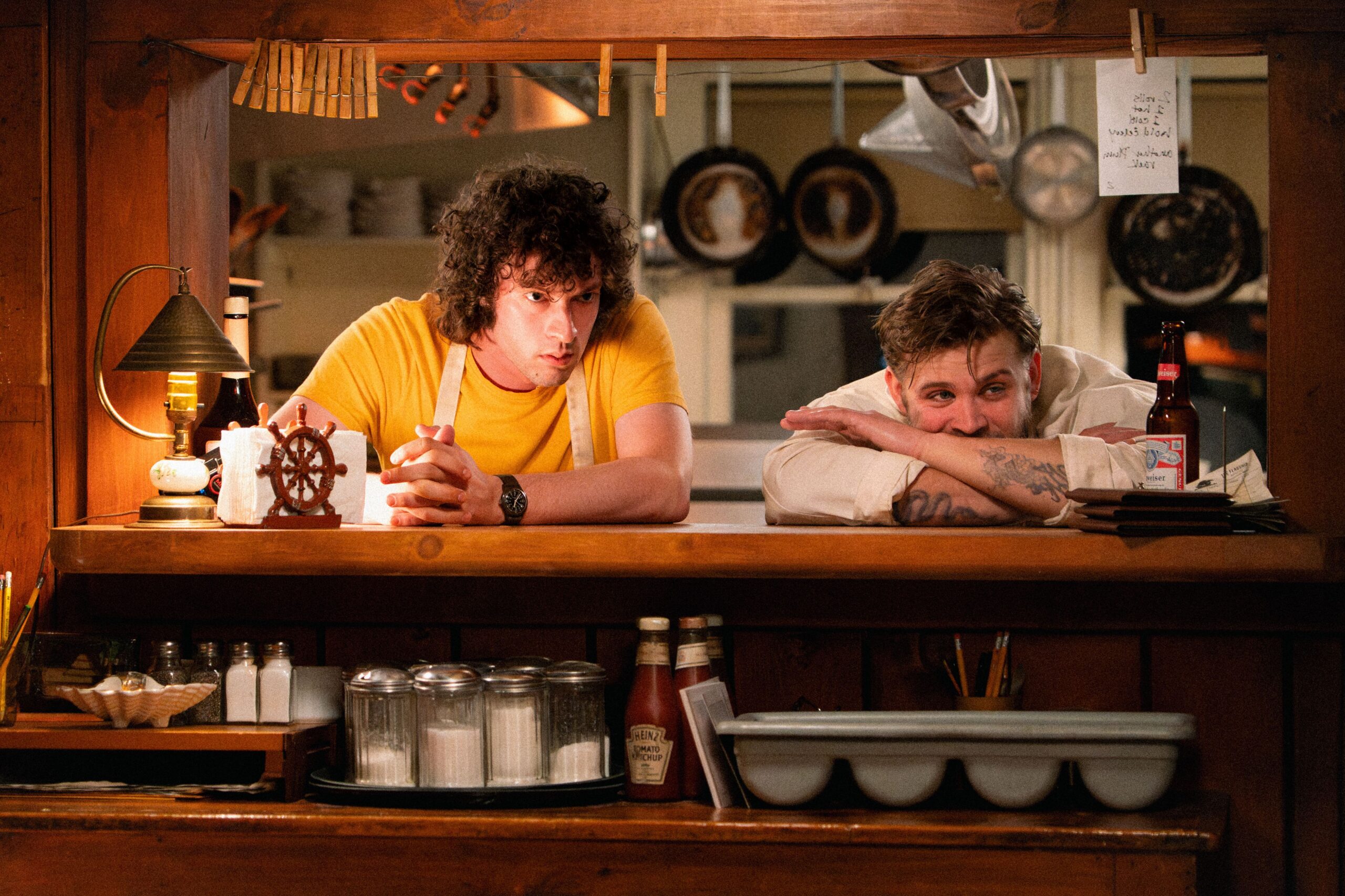 Dominic Sessa (left) and Leo Woodall (right) in 'Tony.'